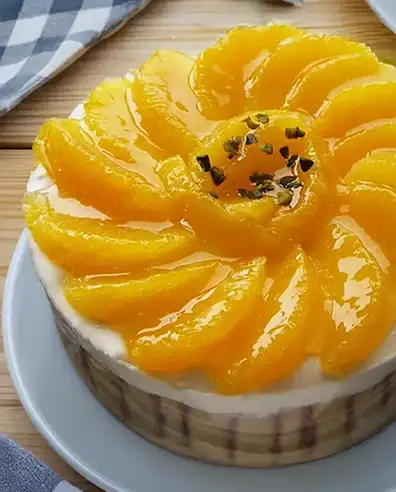 写真:オレンジとホワイトチョコのムース